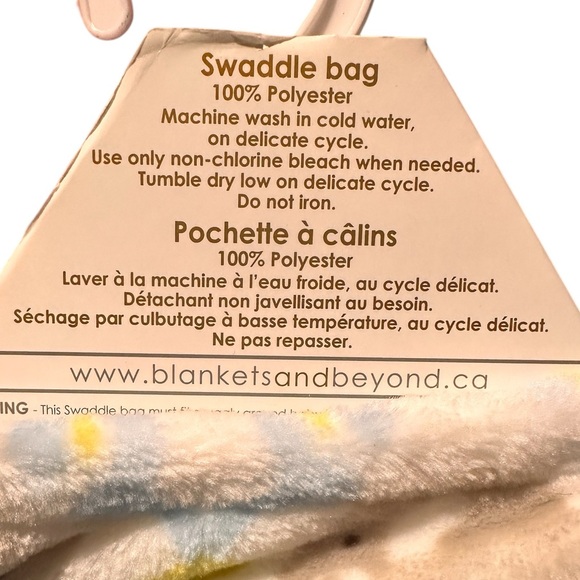 Blankets & Beyond Baby Elephant Swaddle Bag & Cloth, Hook & Loop Close, 0-3 Mo. - Picture 5 of 7